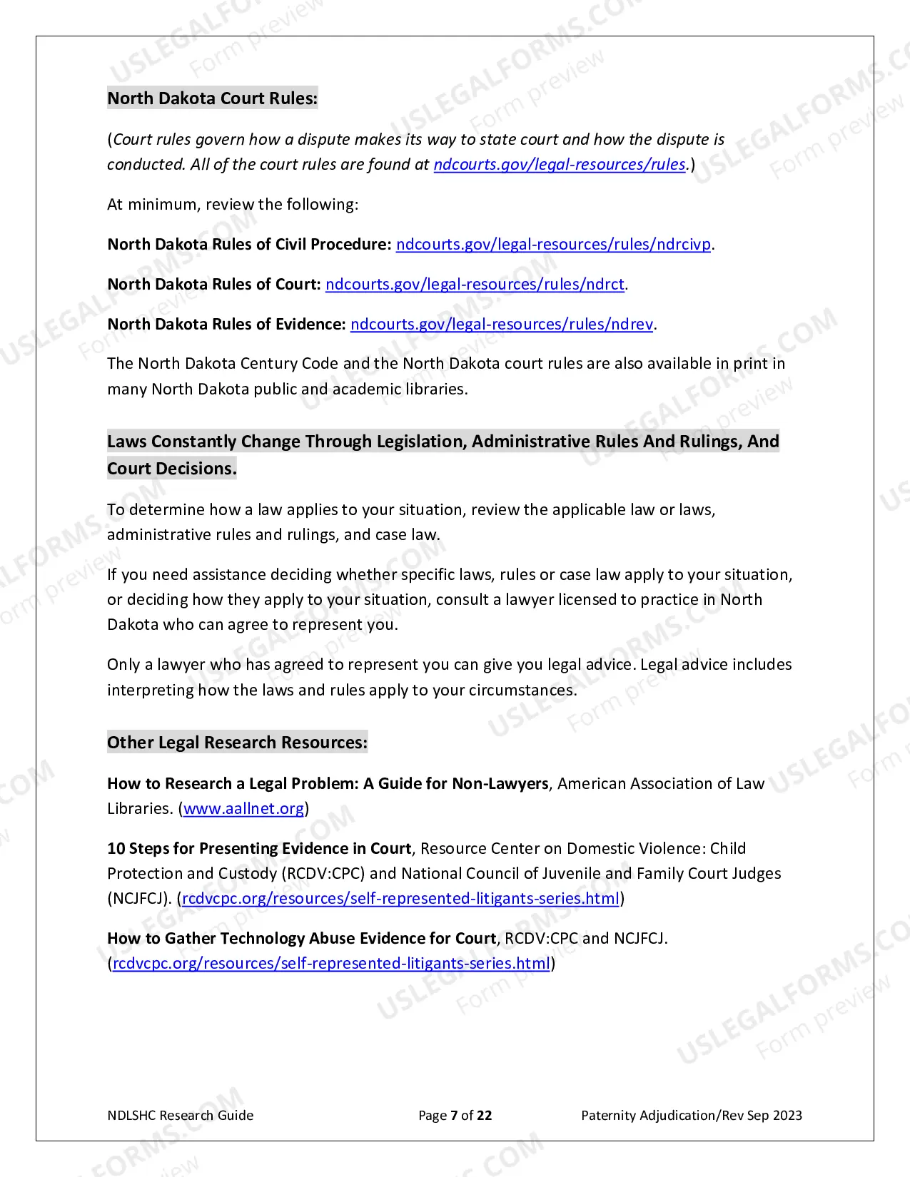Preview Paternity Adjudication Research Guide