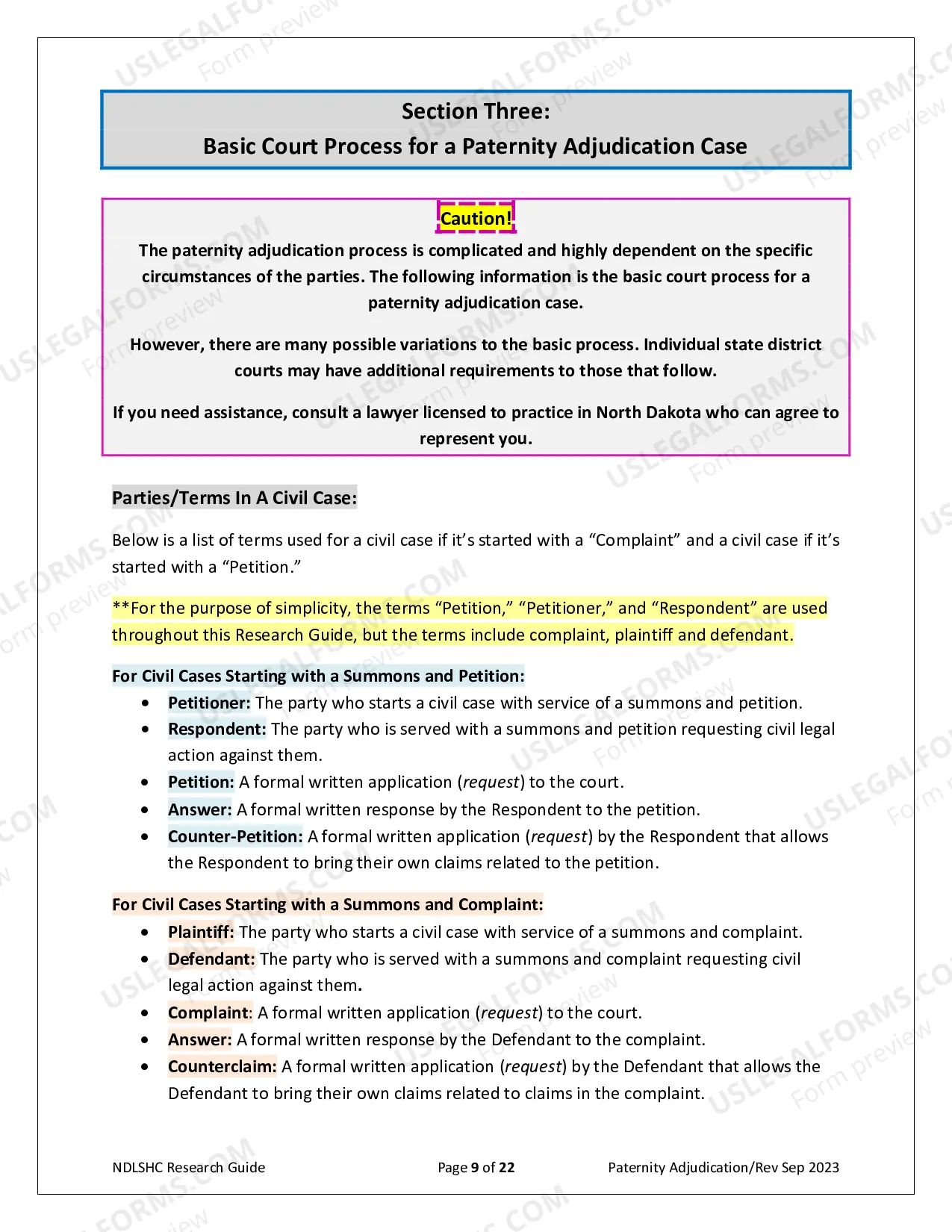 Preview Paternity Adjudication Research Guide