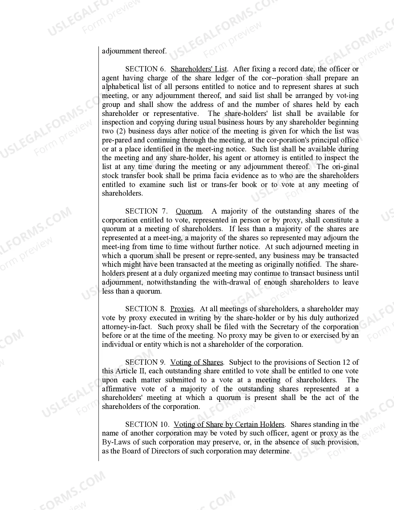 Preview Sample Bylaws for a North Dakota Professional Corporation