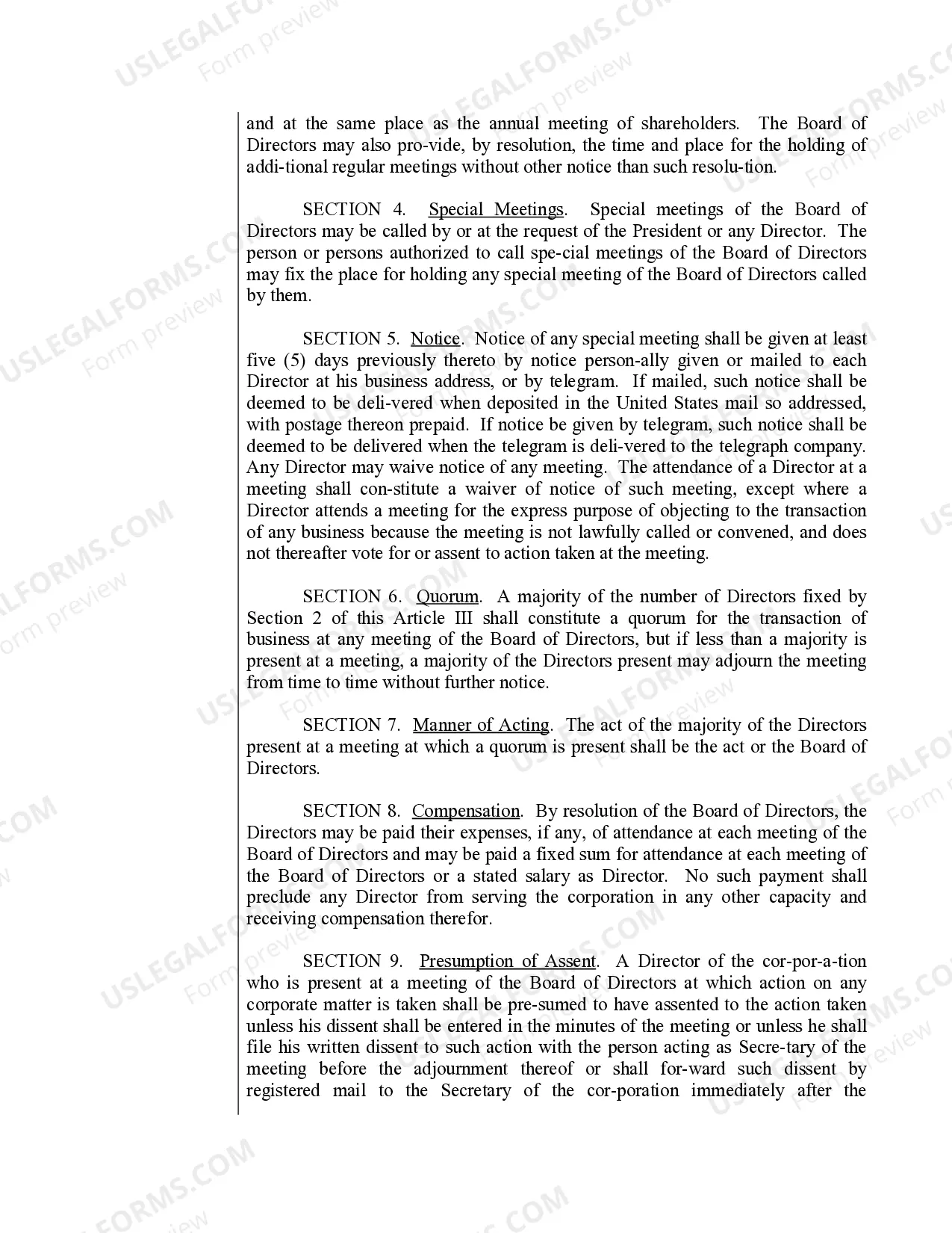 Preview Sample Bylaws for a North Dakota Professional Corporation