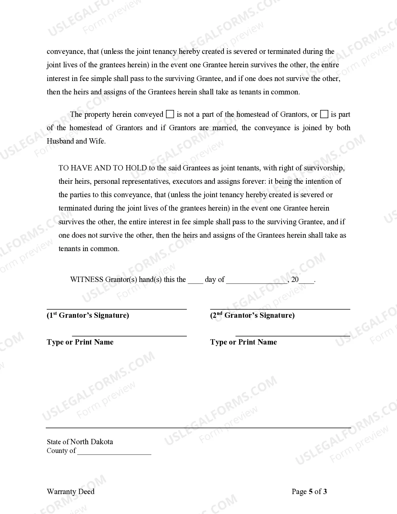 Preview Warranty Deed for Husband and Wife Converting Property from Tenants in Common to Joint Tenancy