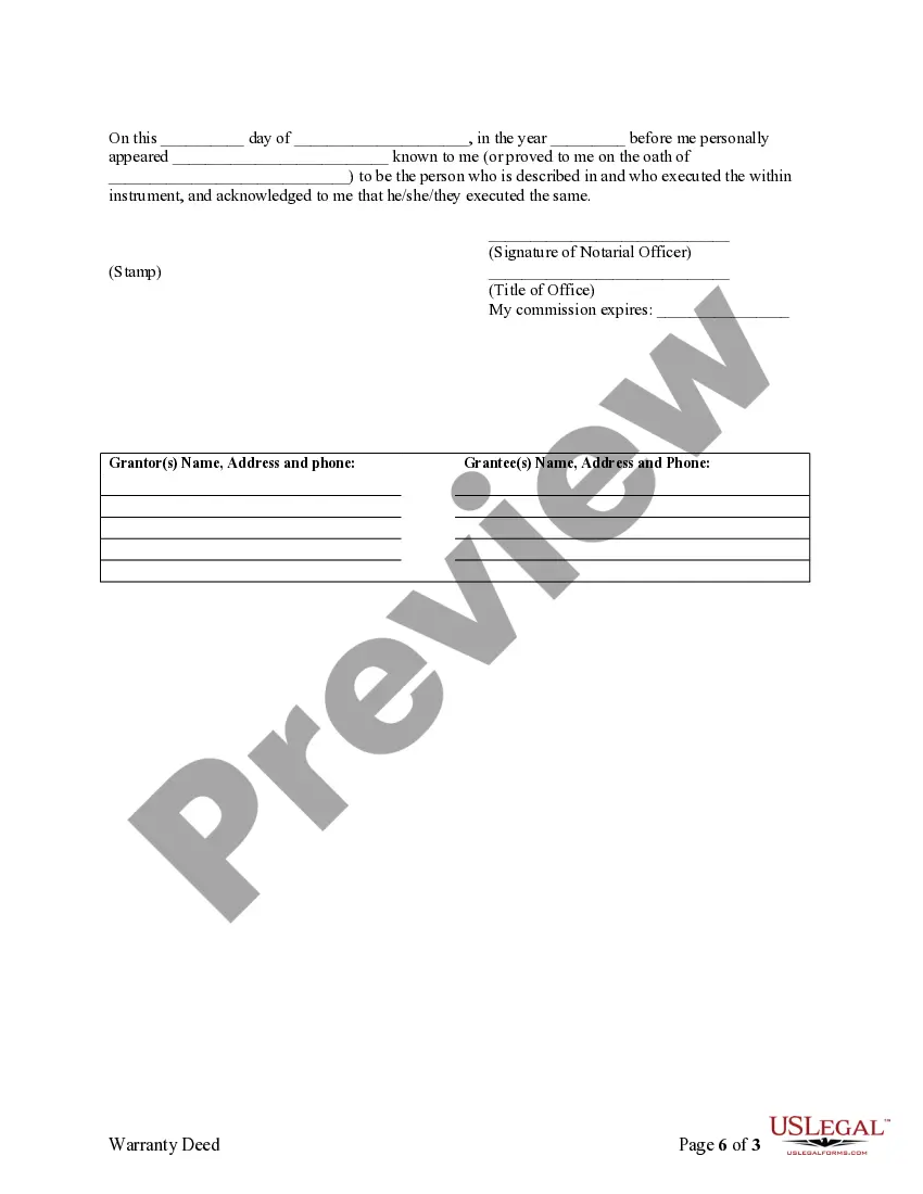 Preview Warranty Deed to Separate Property of One Spouse to Both Spouses as Joint Tenants