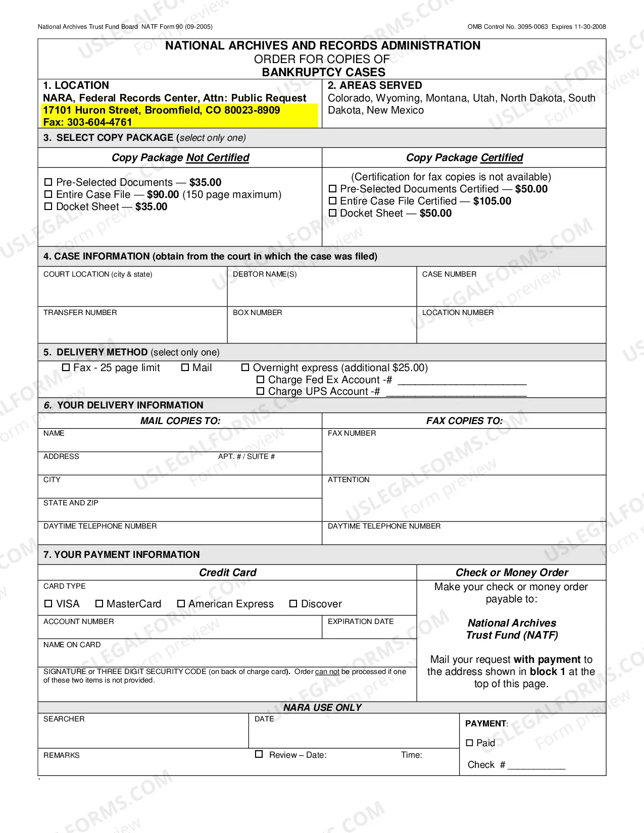 Preview FRC Request Form 90