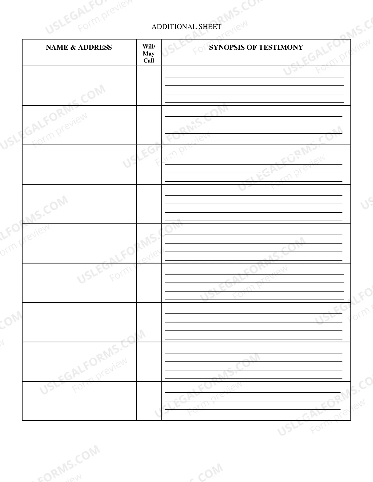 Preview Witness List