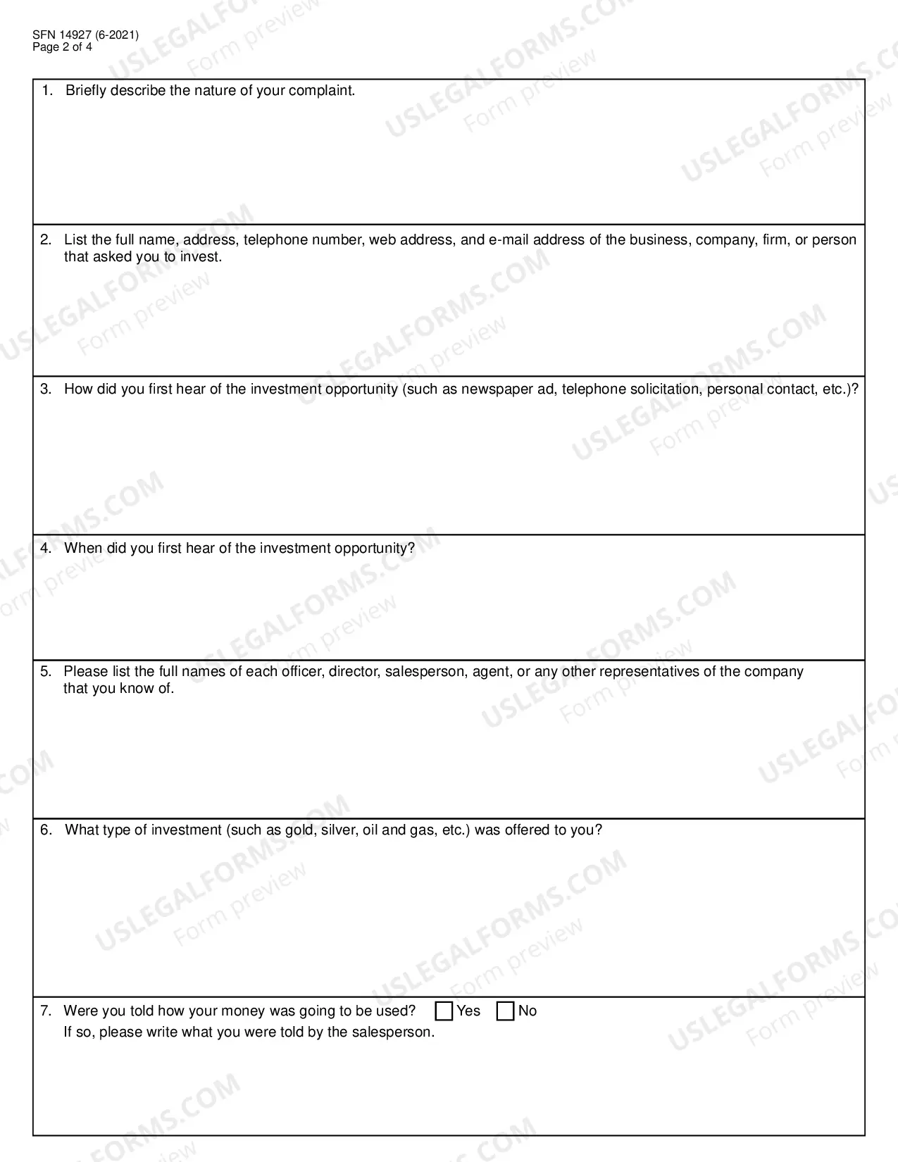 Preview Complaint Form