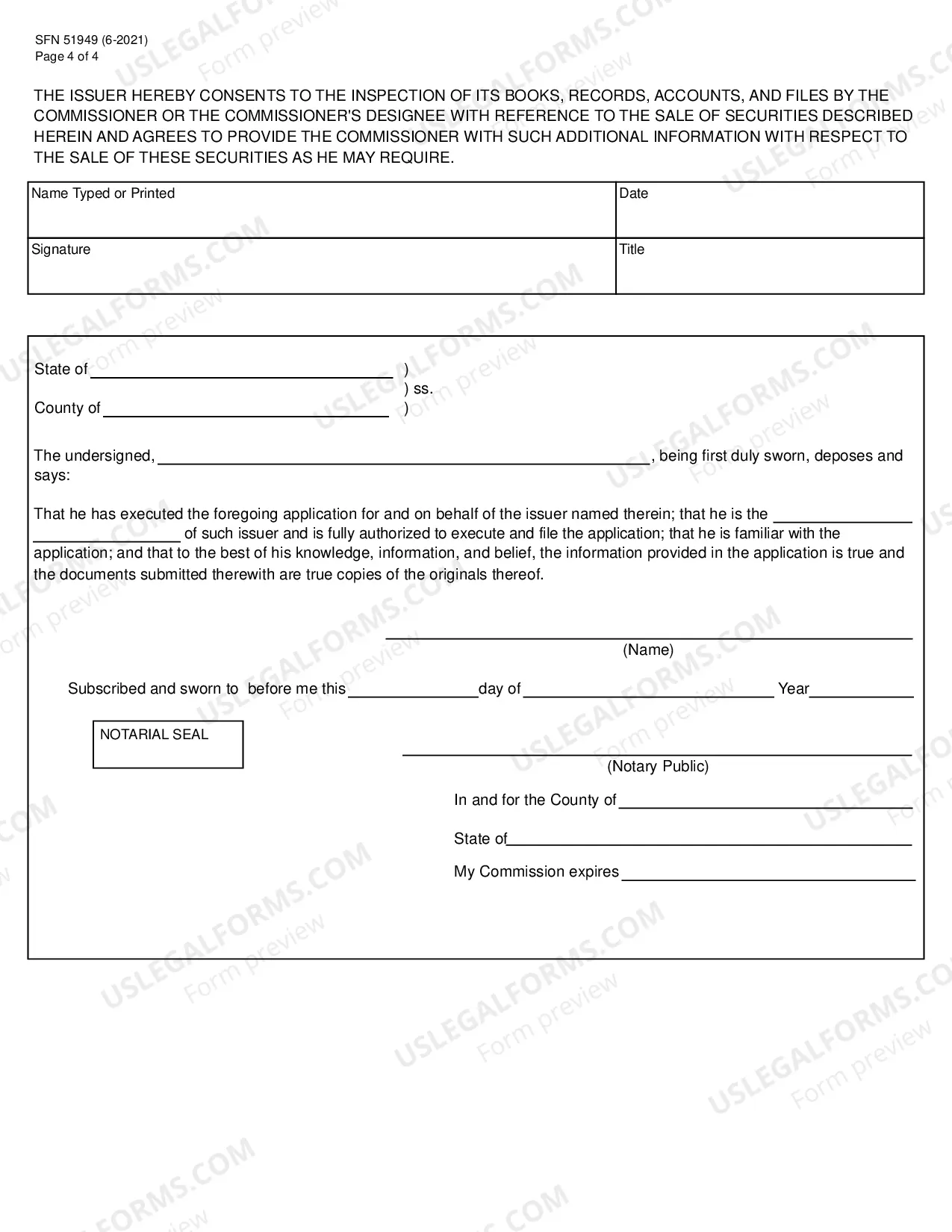 Preview Issuer Exemption Application