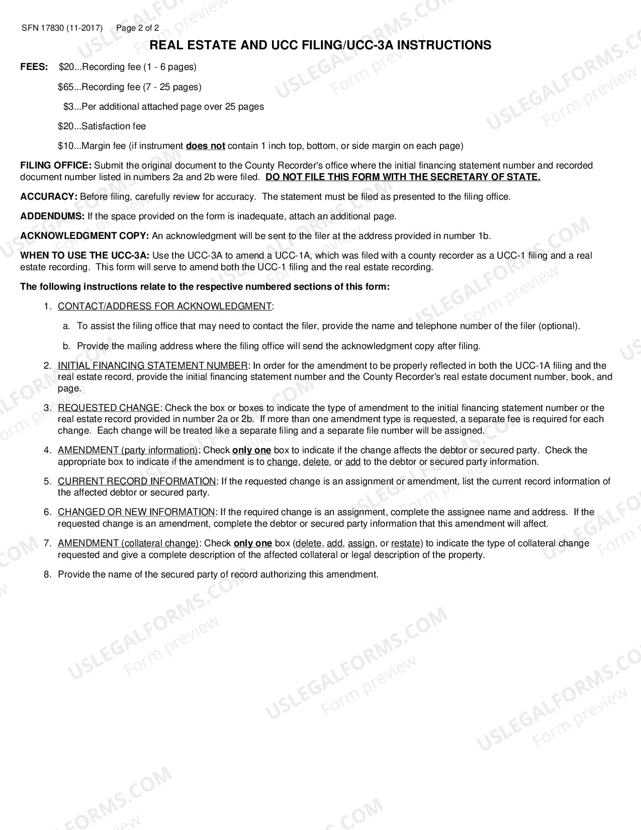 Preview Real Estate and UCC Filing UCC-3A