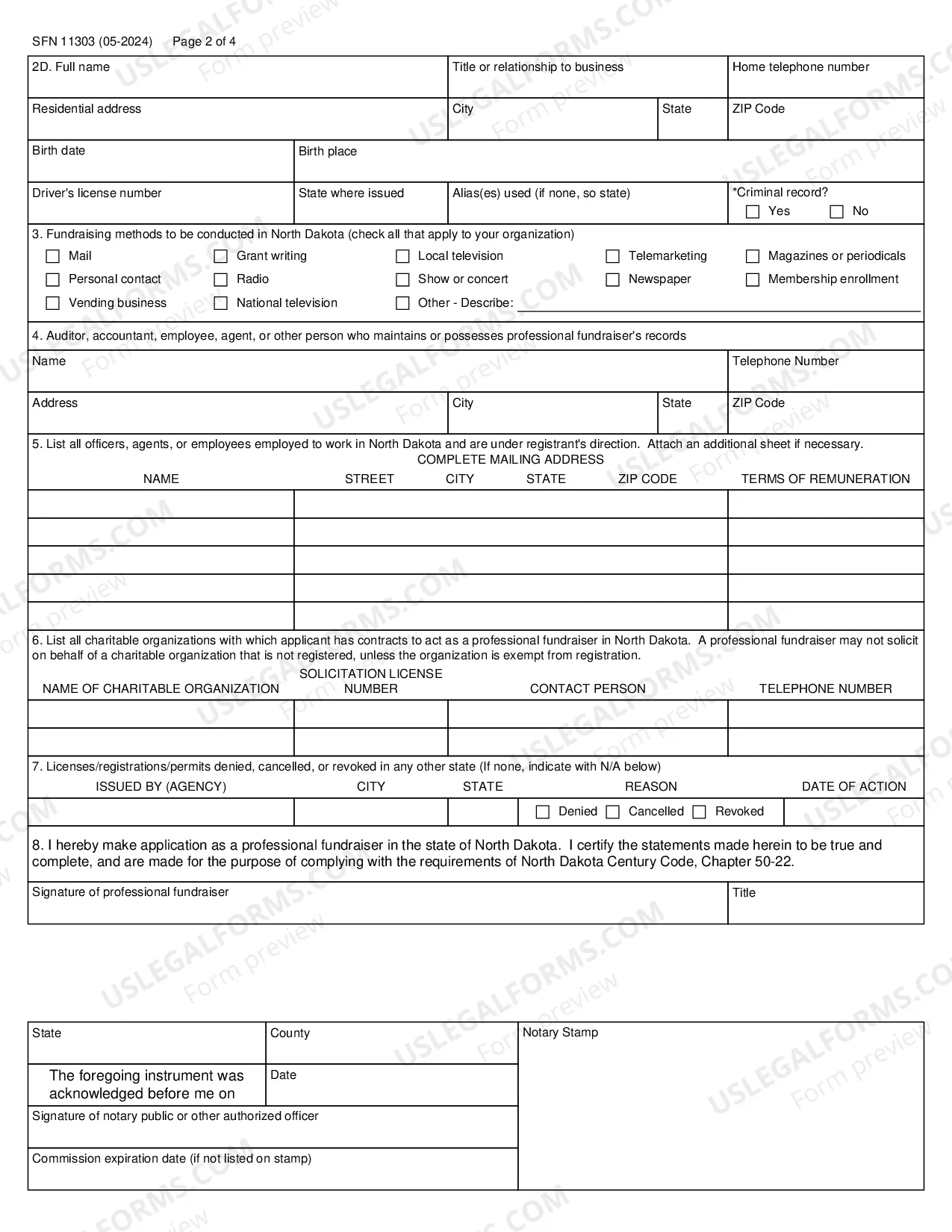 Preview PROFESSIONAL FUNDRAISER REGISTRATION