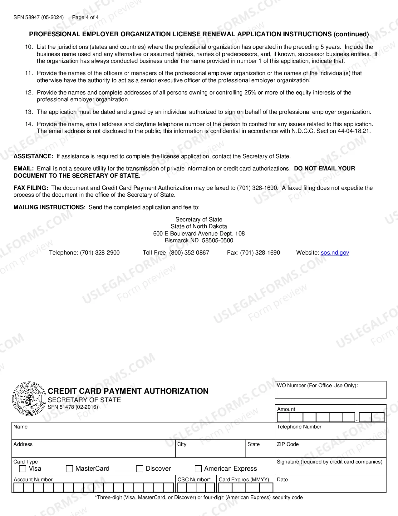 Preview PROFESSIONAL EMPLOYER ORG LICENSE RENEWAL APPLICATION