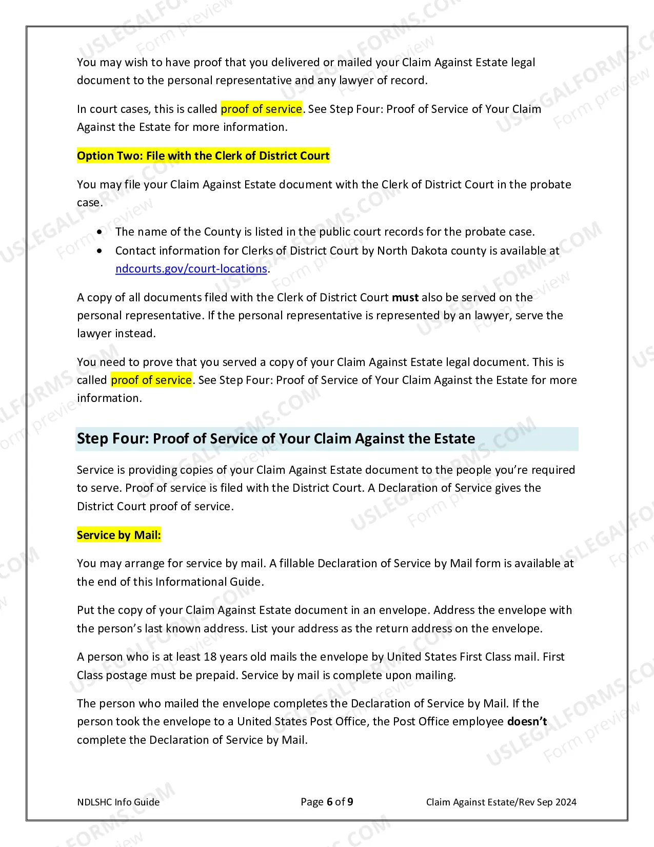 Preview Claim Against Estate