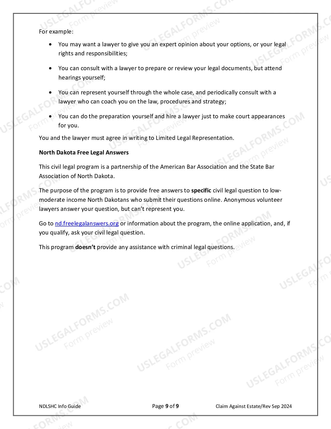Preview Claim Against Estate