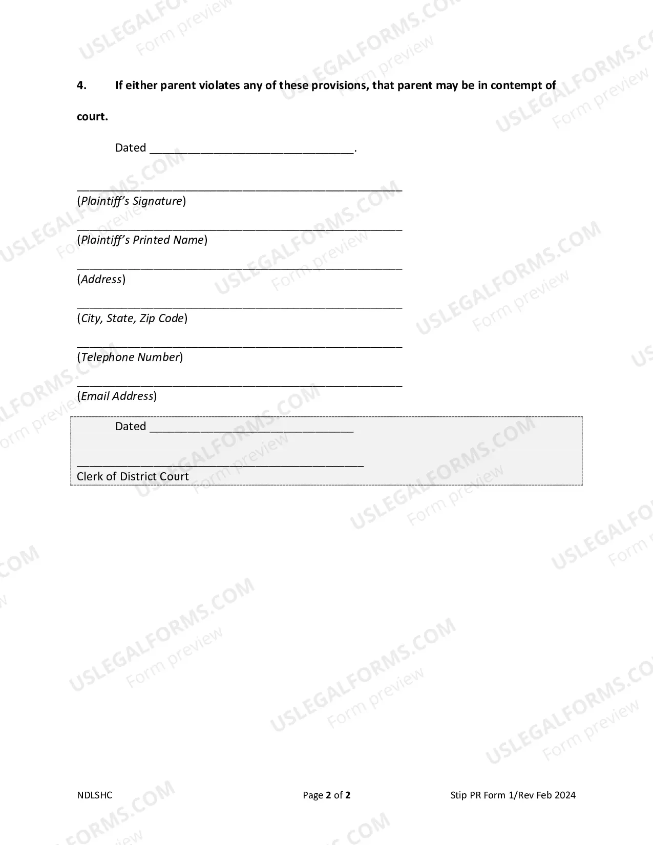 Preview Form 1 Summons