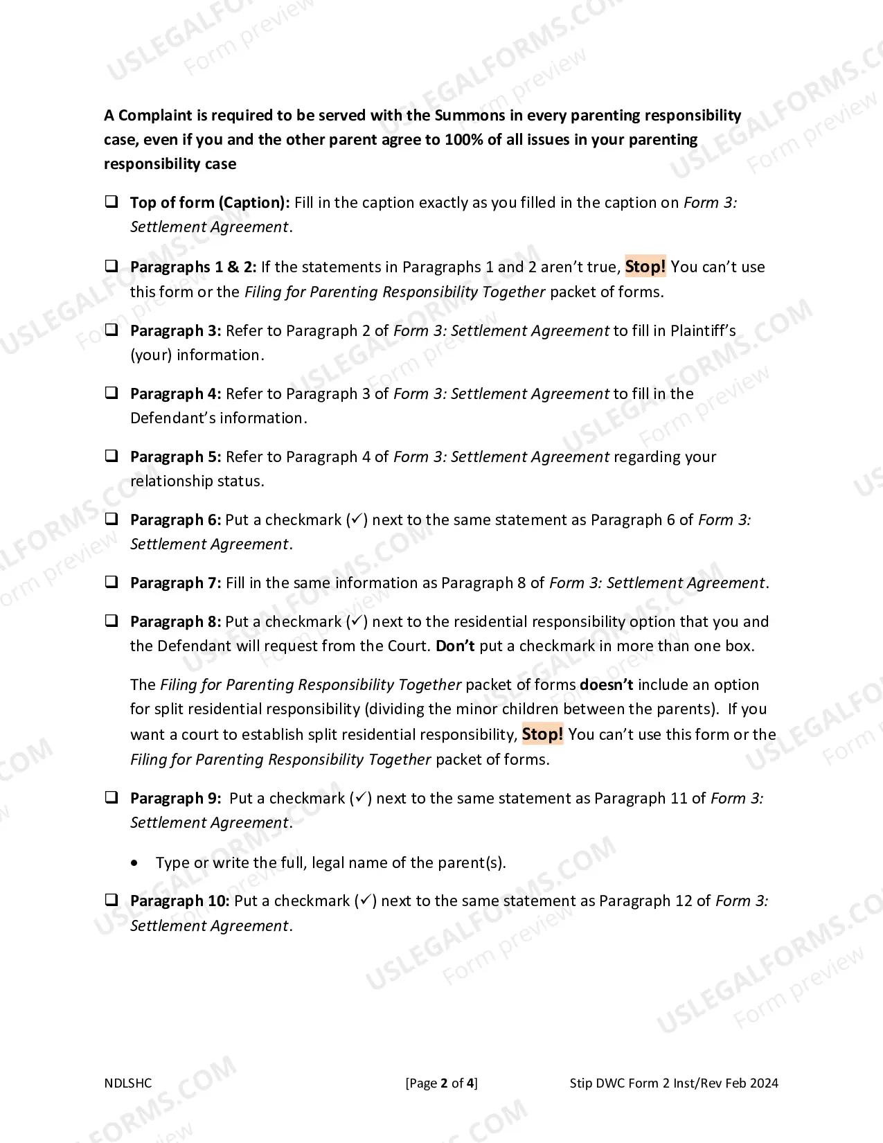 Preview Form 2 Complaint