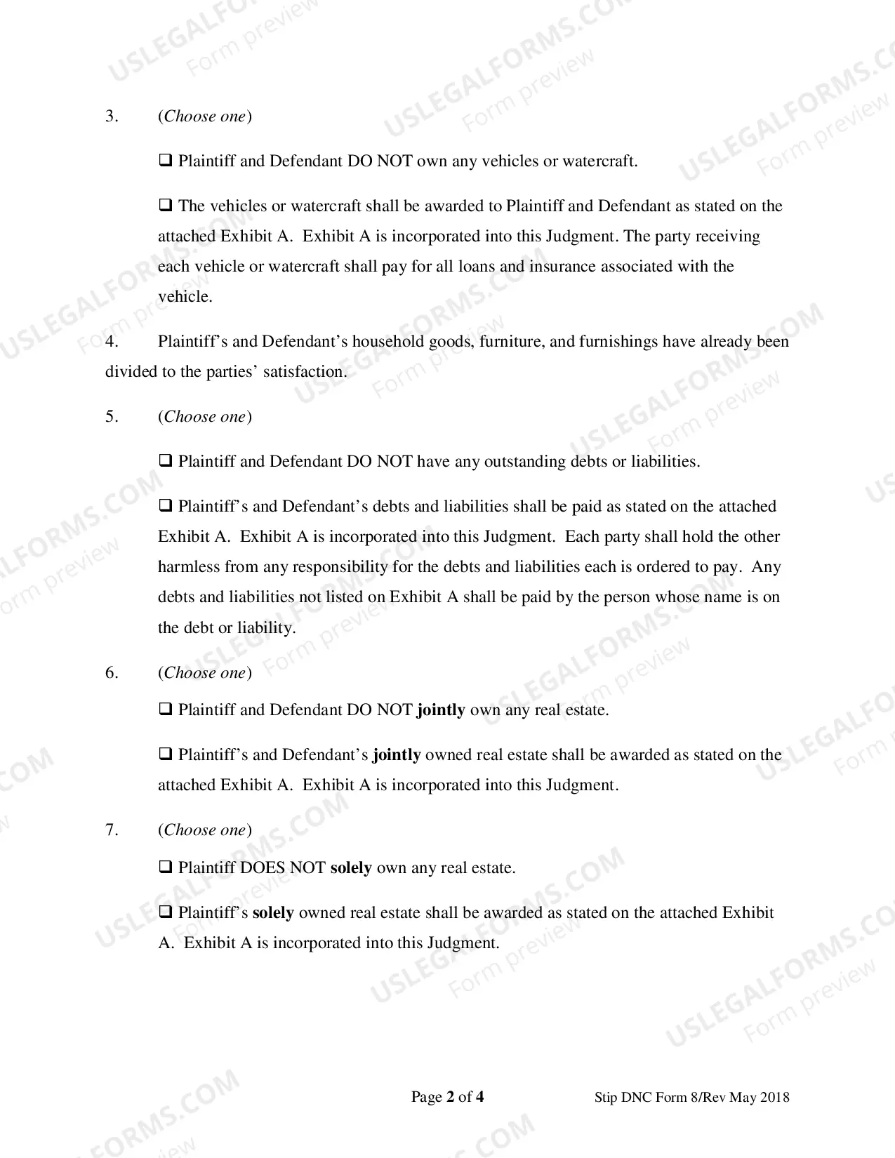 Preview Form 8 Judgment