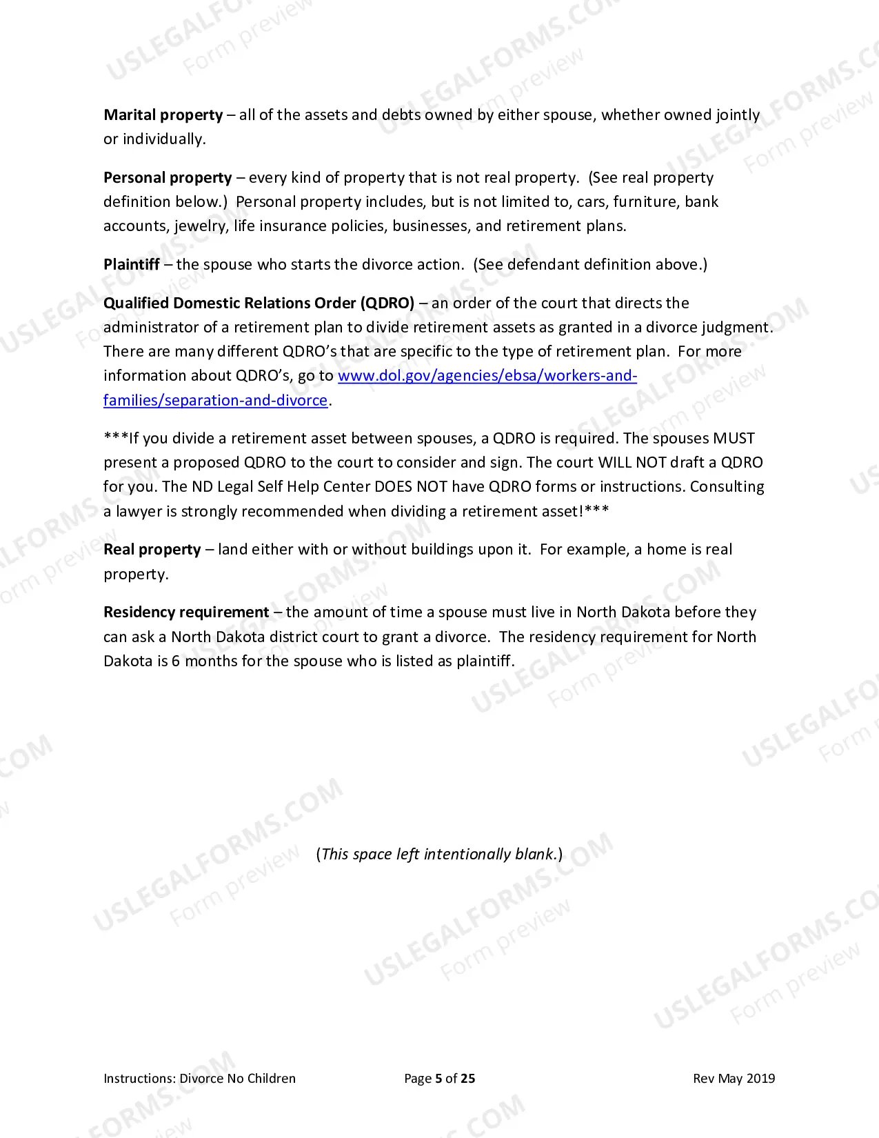 Preview Packet for Divorce with Agreement without Children