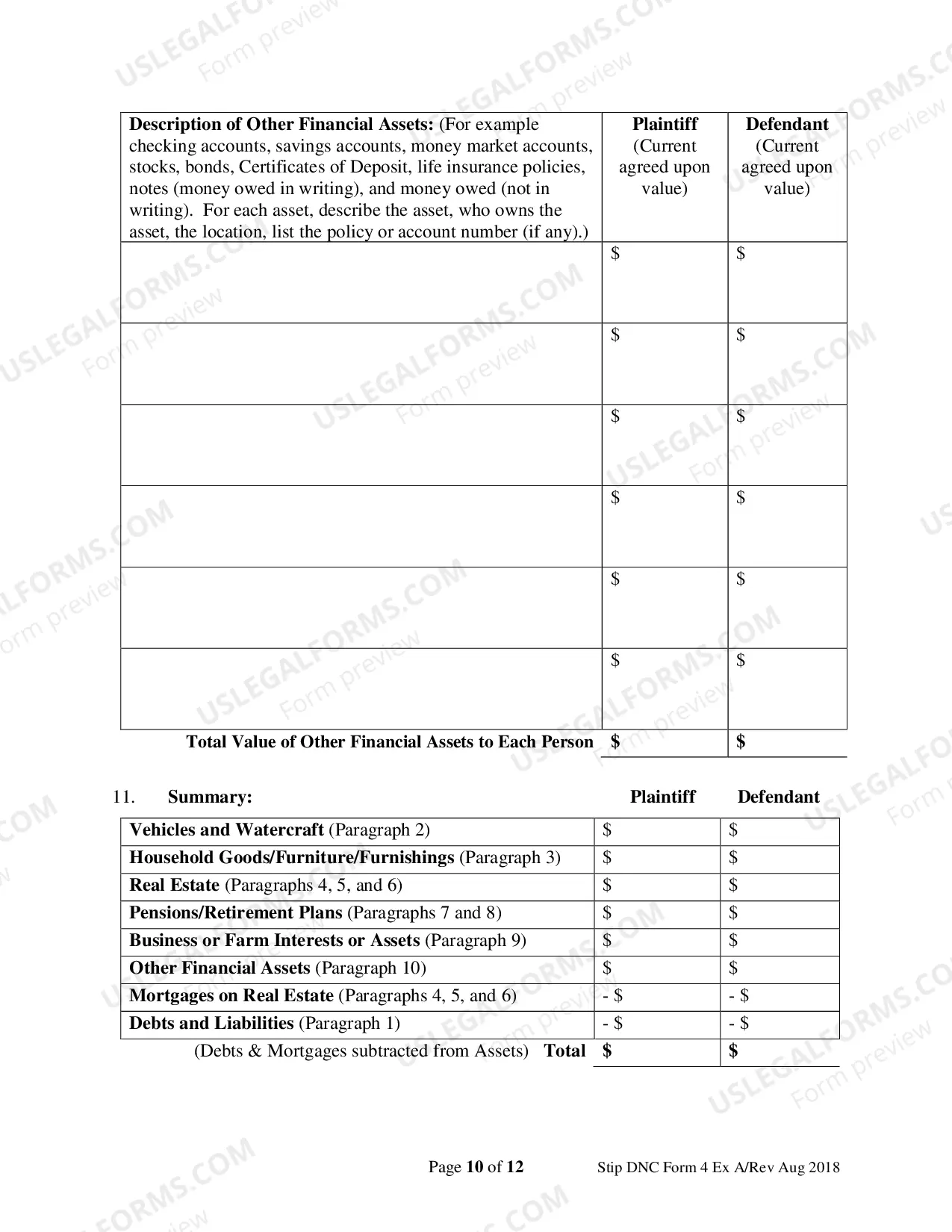 Preview Property and Debt Listing
