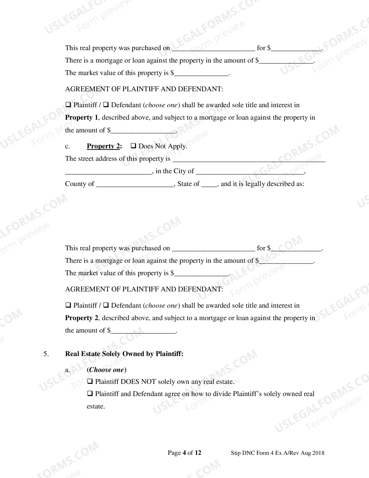 Preview Property and Debt Listing