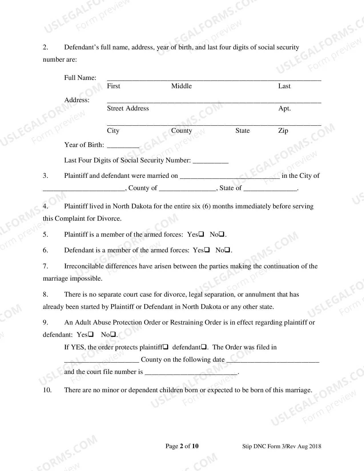 Preview Forms 1 through 10