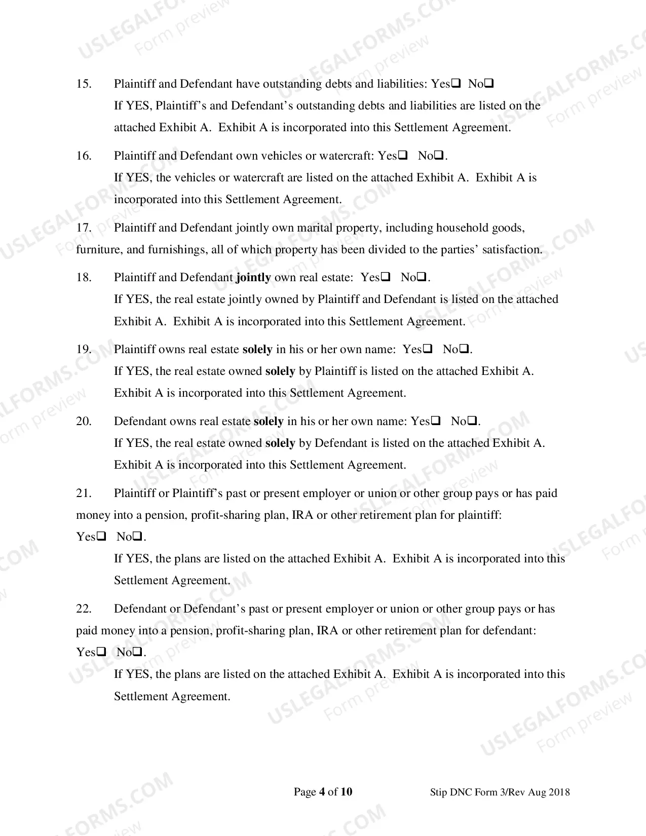 Preview Forms 1 through 10