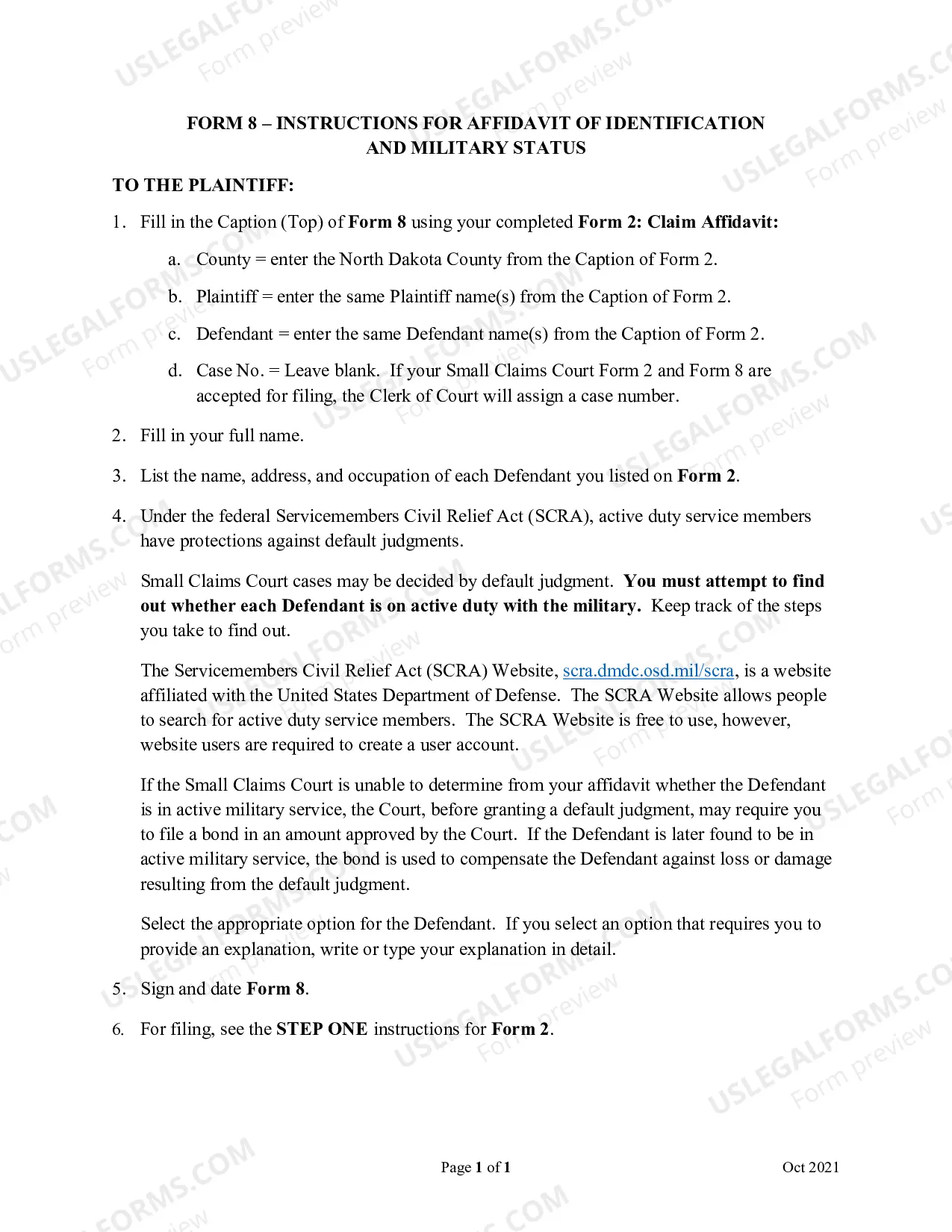 Preview Affidavit of Identification