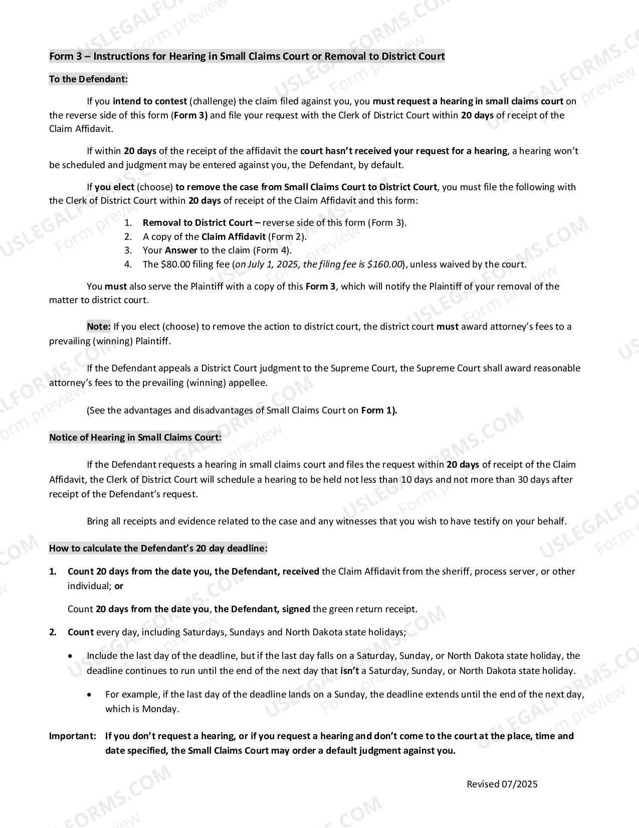 Preview Defendants Request For Hearing - Removal to District Court