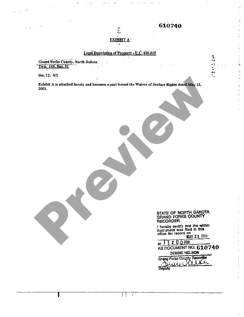 Preview Waiver of Surface Rights
