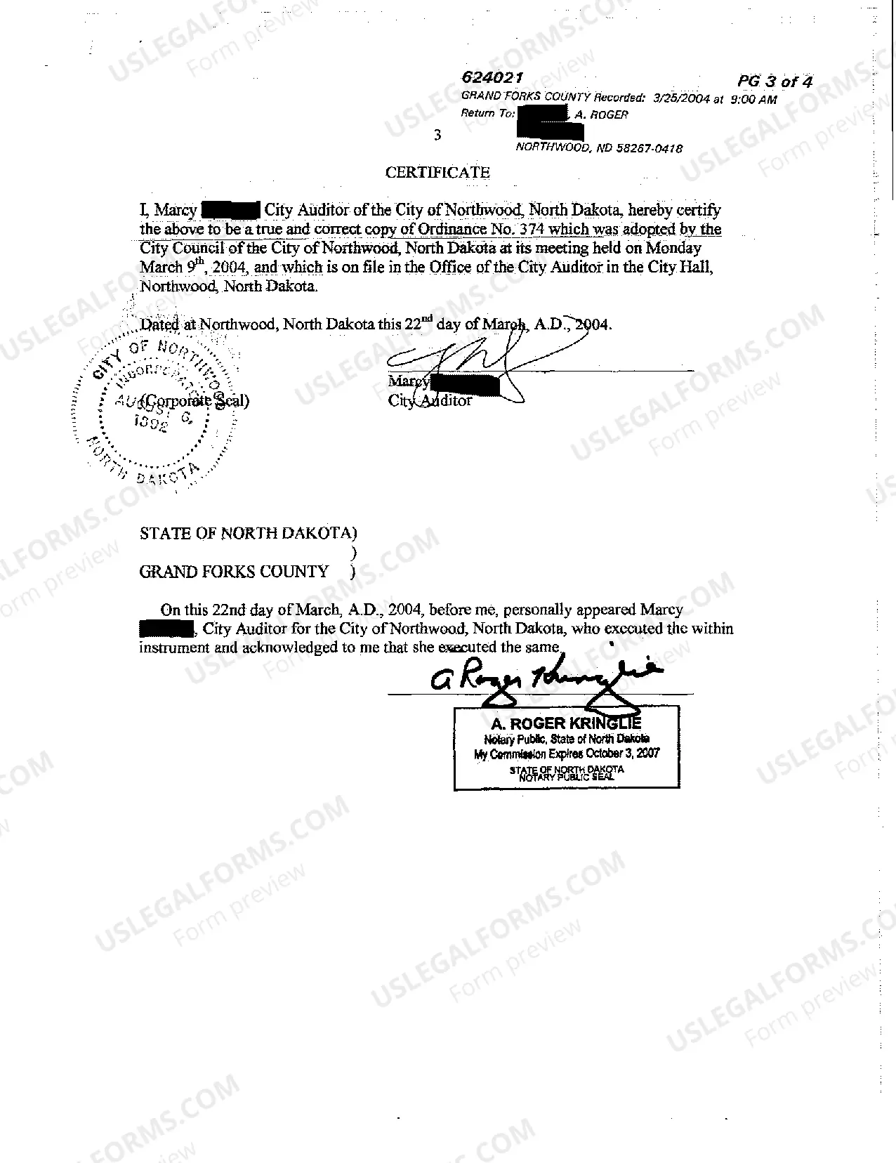 Preview An Ordinance Annexing a Certain Parcel of Land into the City