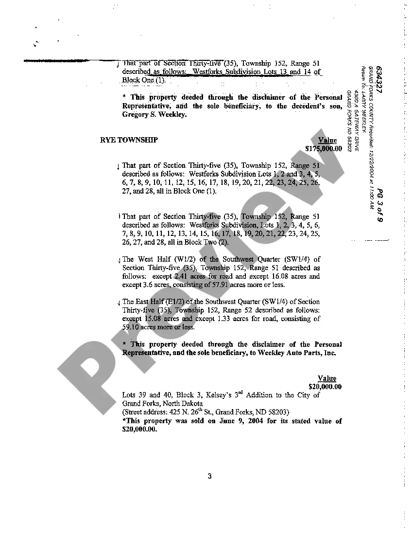 Preview A01 Final Account Appraisal of Decedent's Property