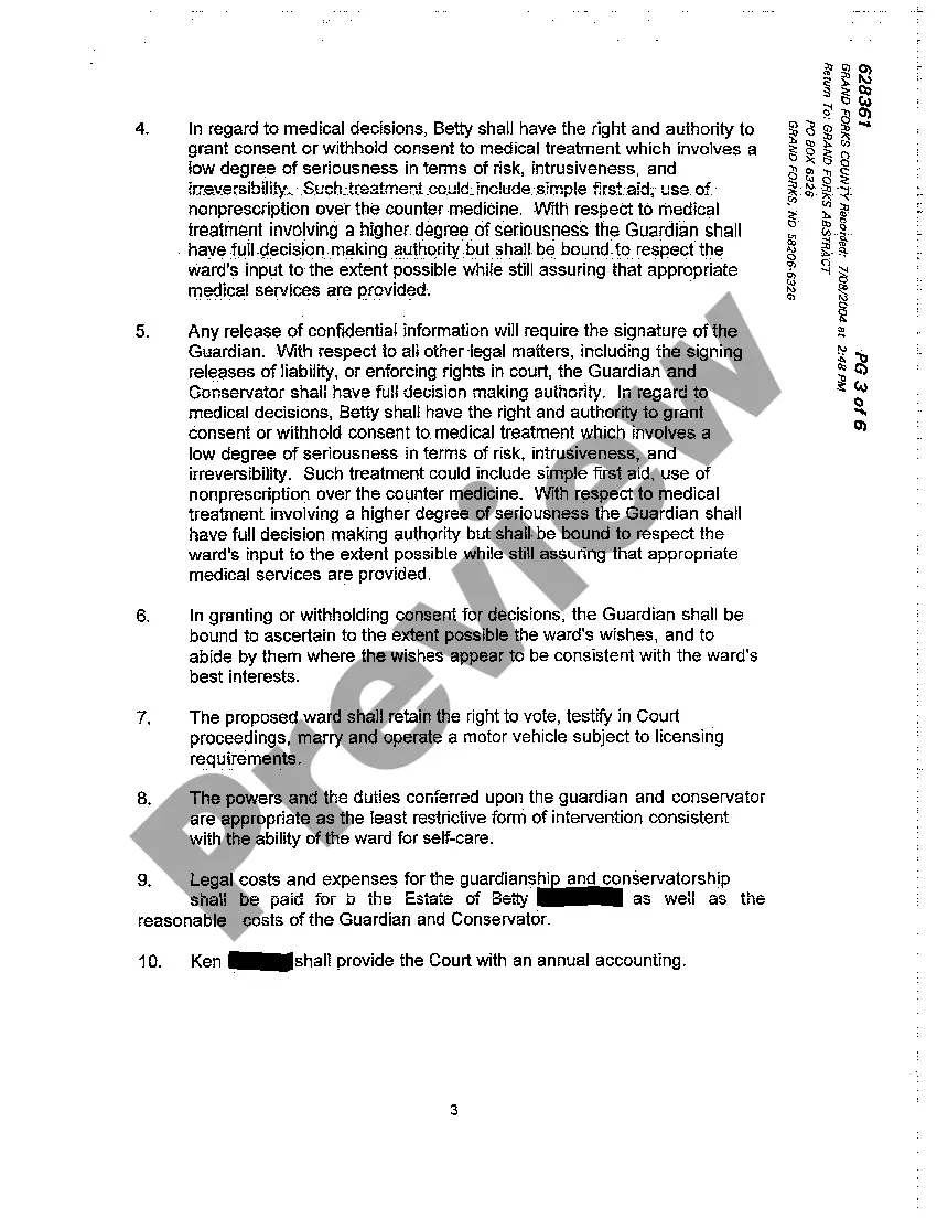 Get Order Appointing a Guardian and Conservator Preview Order Appointing a Guardian and Conservator