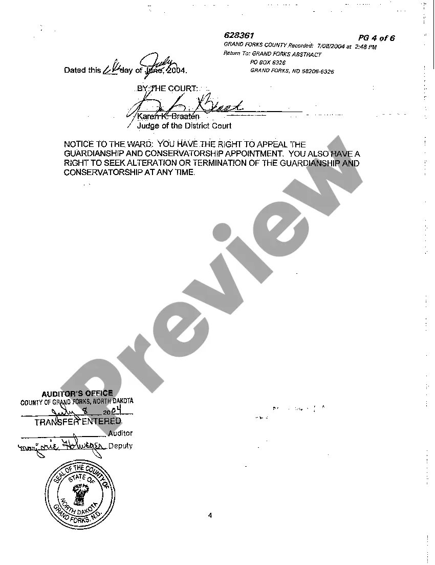Get Order Appointing a Guardian and Conservator Preview Order Appointing a Guardian and Conservator