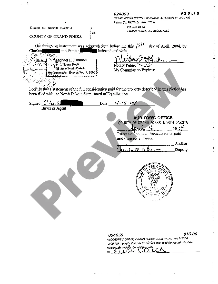 Preview Notice of Contract for Deed