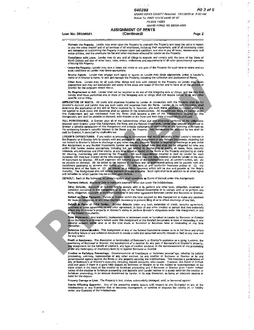 Preview Assignment of Rents