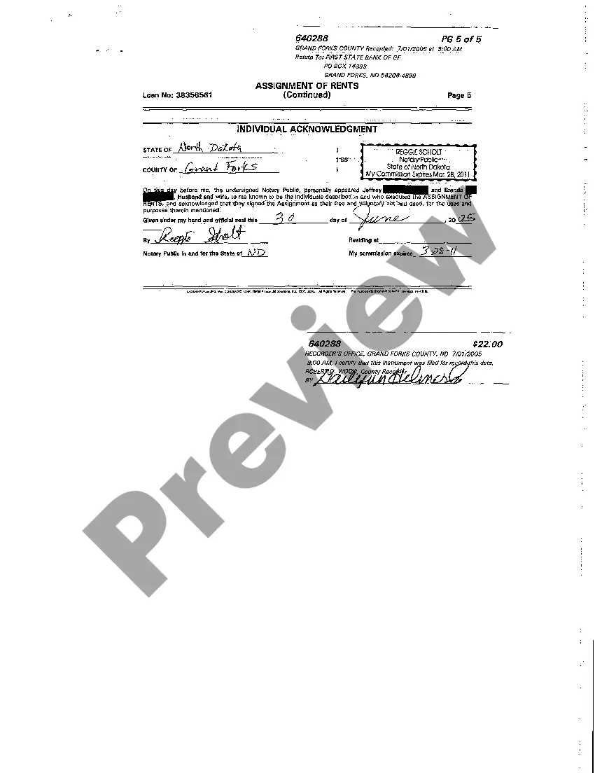 Preview Assignment of Rents