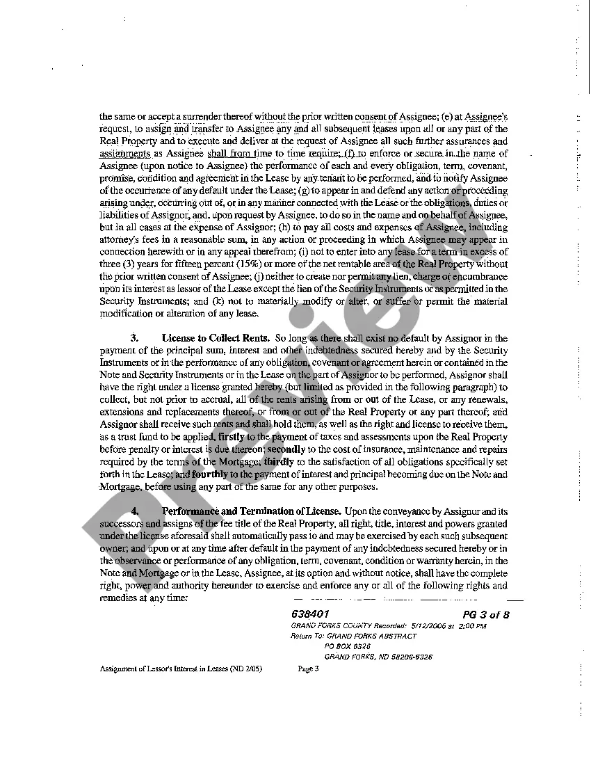 Preview Assignment of Lessor's Interest in Leases