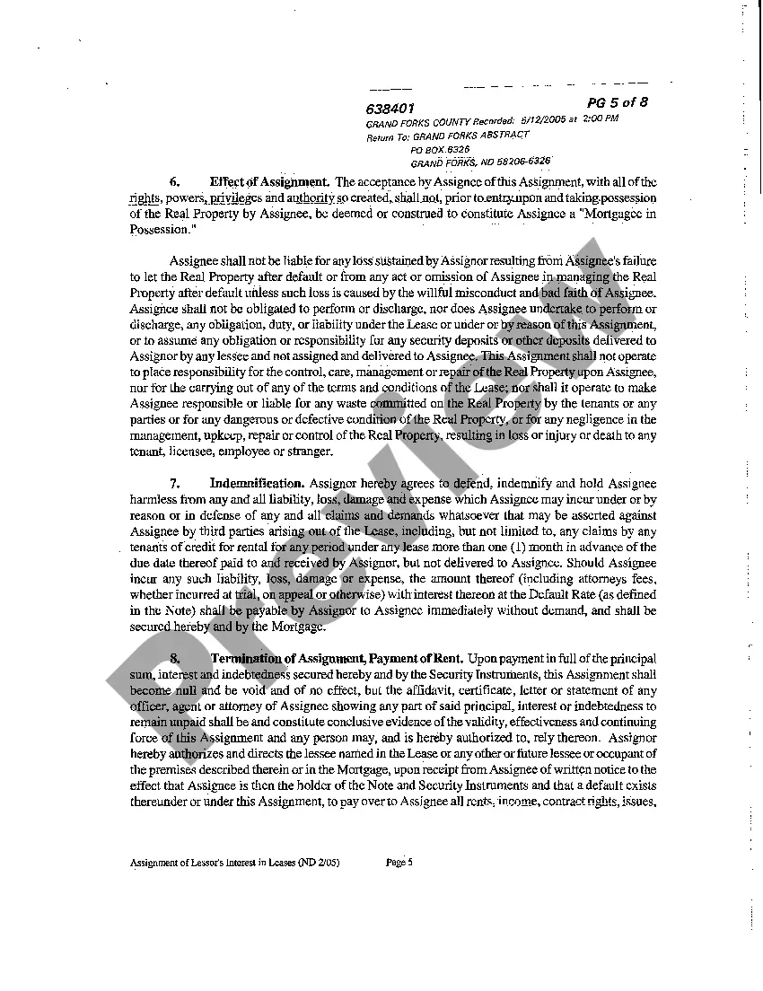 Preview Assignment of Lessor's Interest in Leases