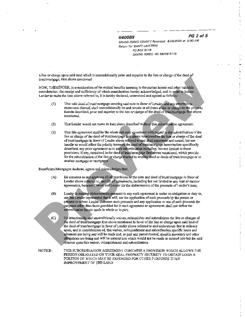 Get Subordination Agreement Preview Subordination Agreement