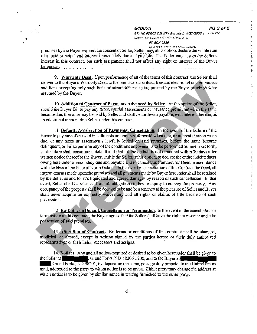 Preview Sample Contract for Deed