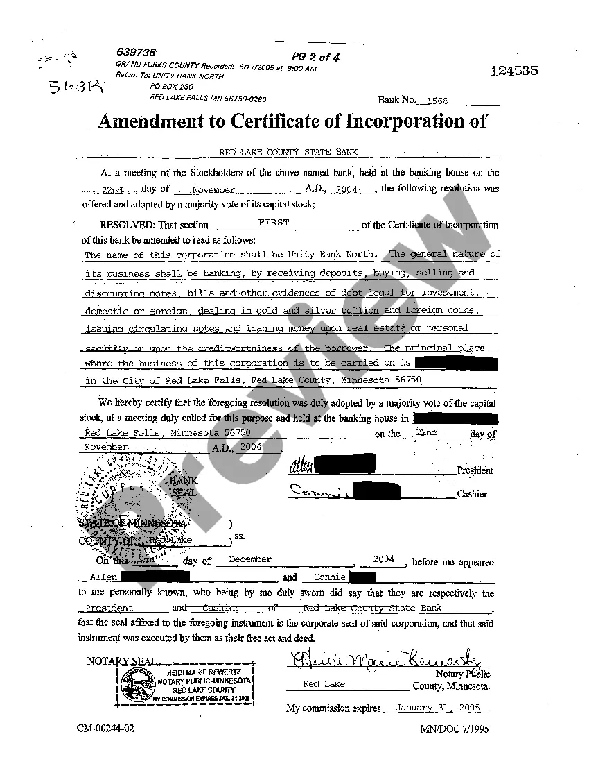 Get Amendment to Certificate of Incorporation Preview Amendment to Certificate of Incorporation