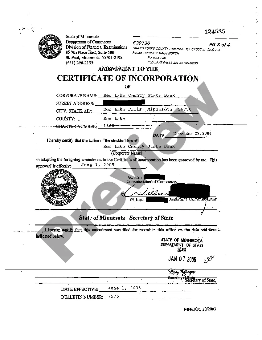 Get Amendment to Certificate of Incorporation Preview Amendment to Certificate of Incorporation