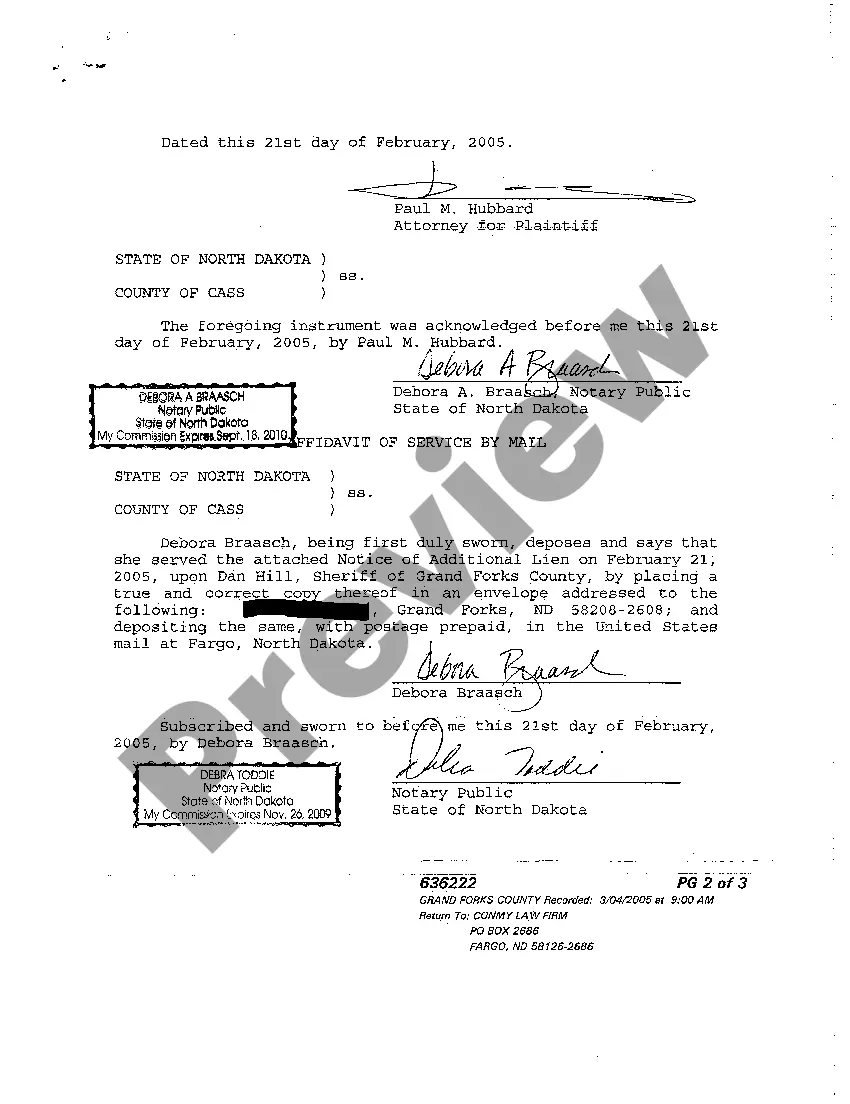 Get Notice of Additional Lien Preview Notice of Additional Lien