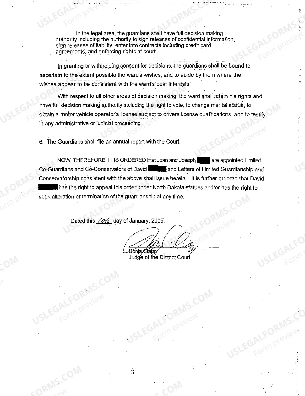 Preview A09 Order Appointing Limited Co-Guardians and Co-Conservators