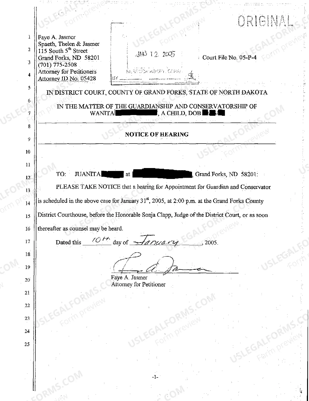 Preview A02 Notice of Hearing