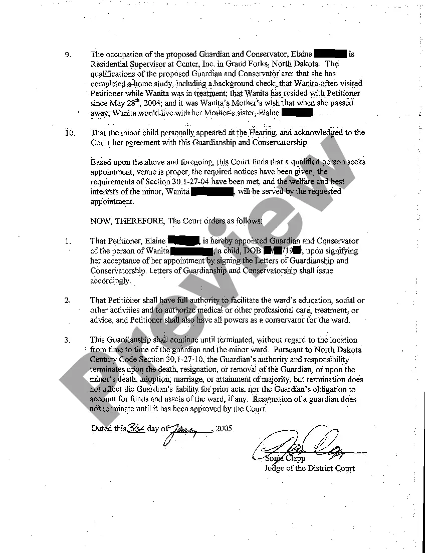 Preview A03 Order Appointing Guardian and Conservator