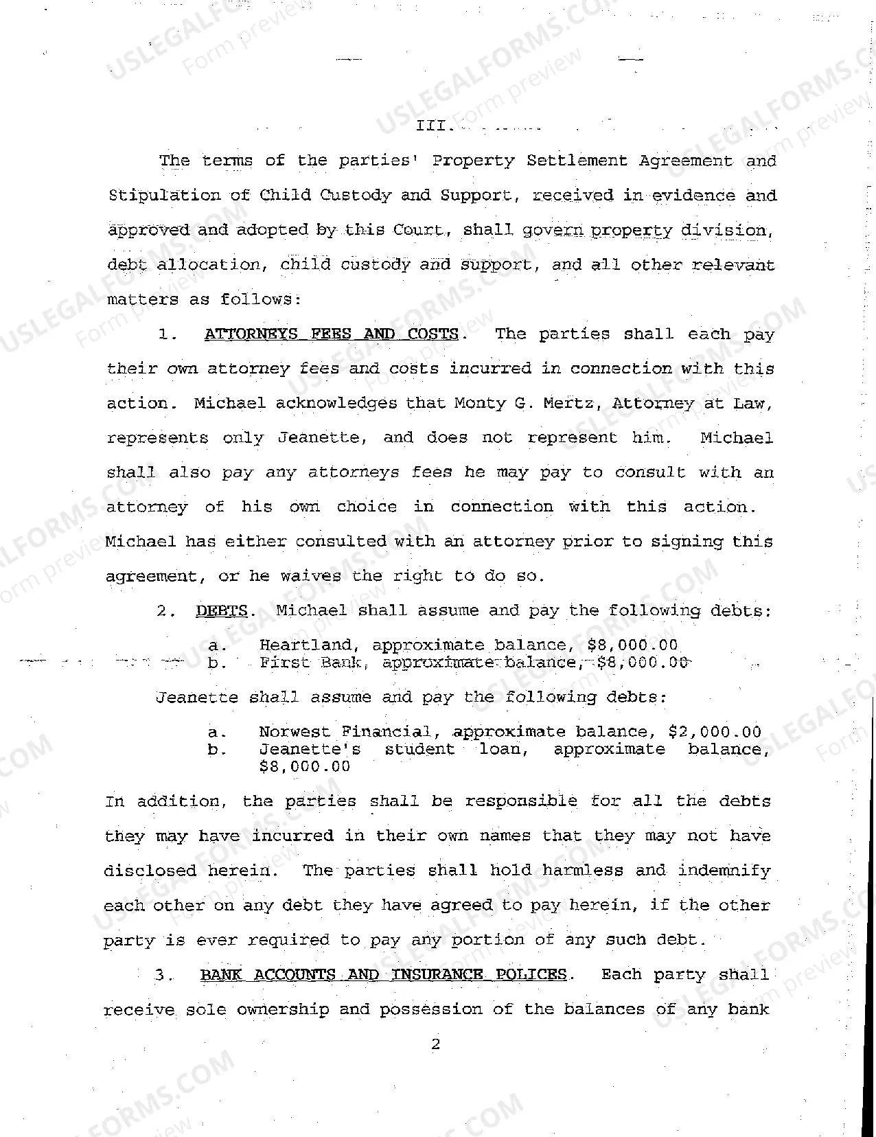 Preview A01 Judgment and Decree Ordering in Part Payment of Child Support