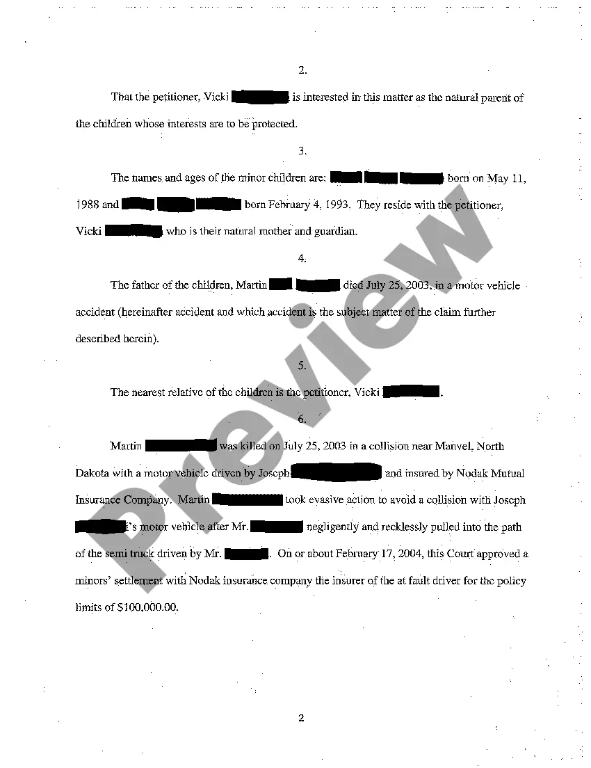 Preview A03 Order Approving Minors' Settlement