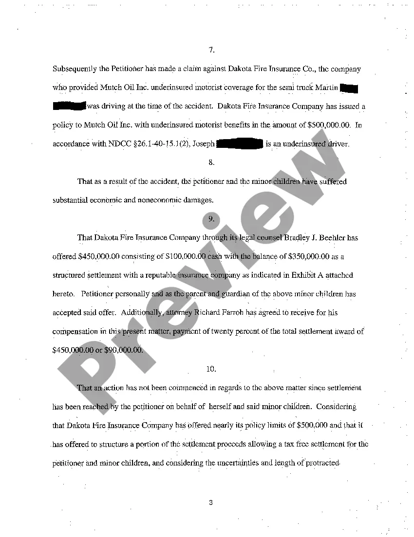 Preview A03 Order Approving Minors' Settlement