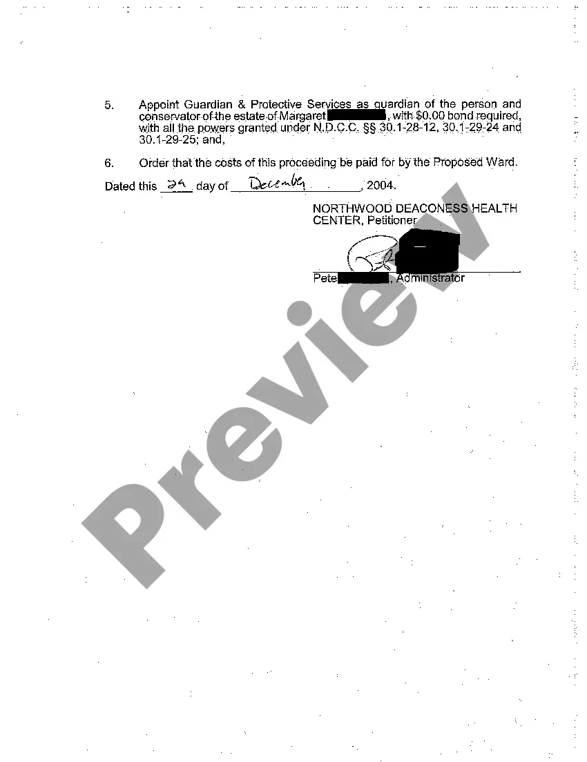 Preview A01 Petition for Appointment of Guardian of the Person and Conservator of the Estate