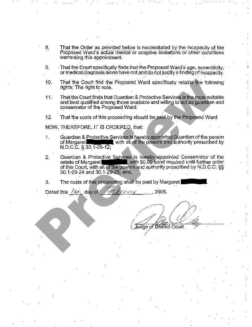Preview A09 Order Appointing Guardian of the Person and Conservator of the Estate