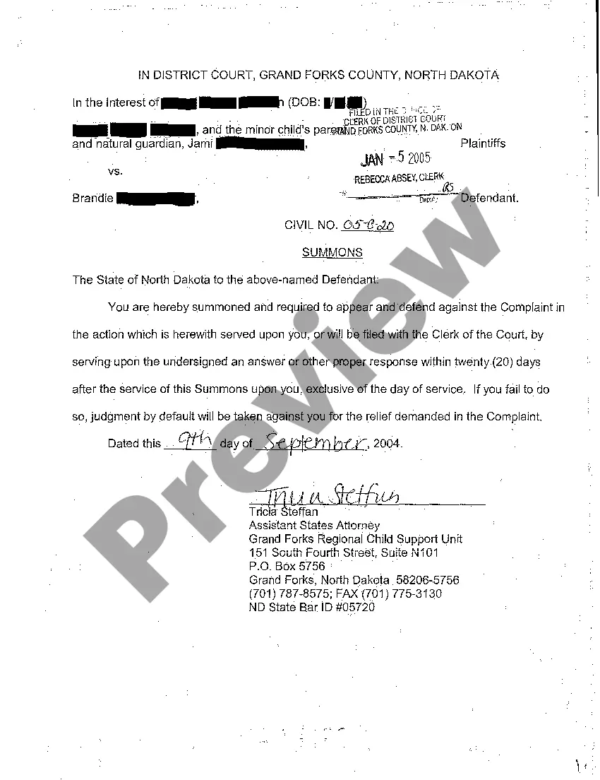 Get A01 Complaint for Child Support Enforcement Preview A01 Complaint for Child Support Enforcement