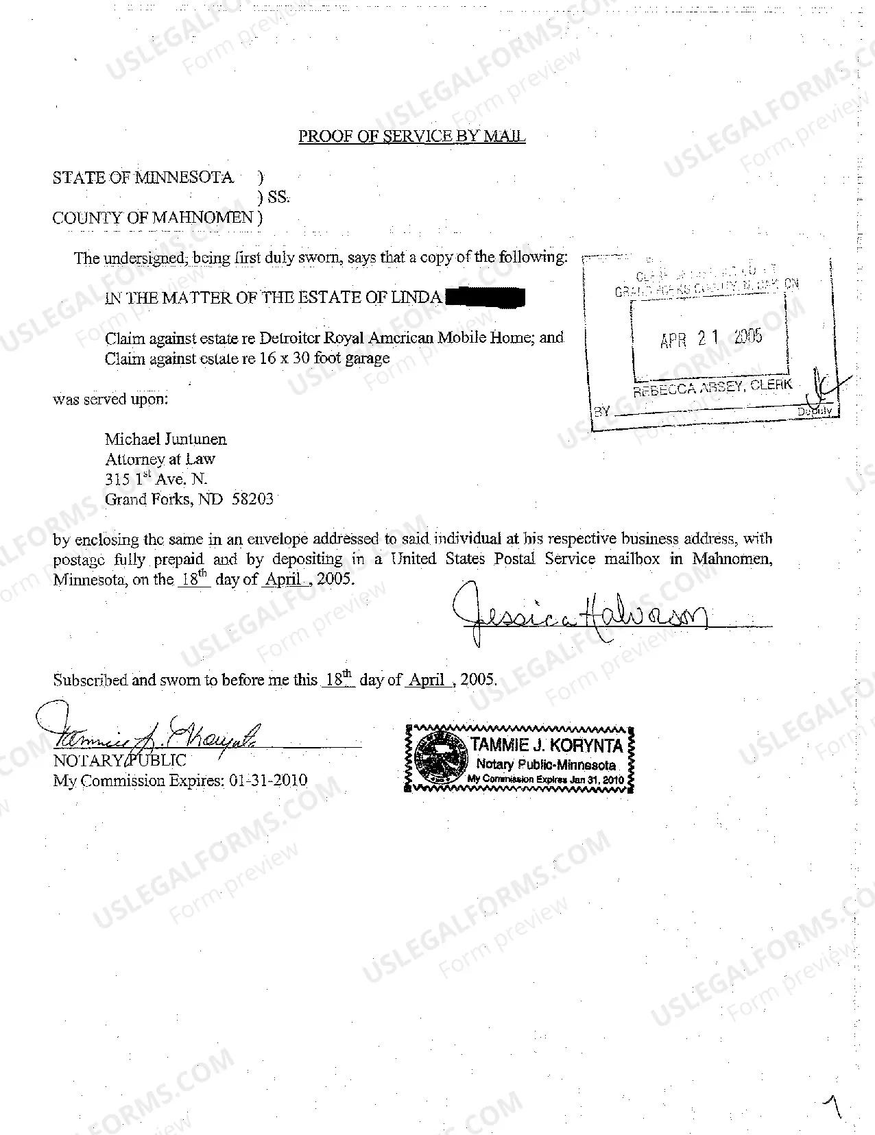 Preview A05 Claim Against Estate